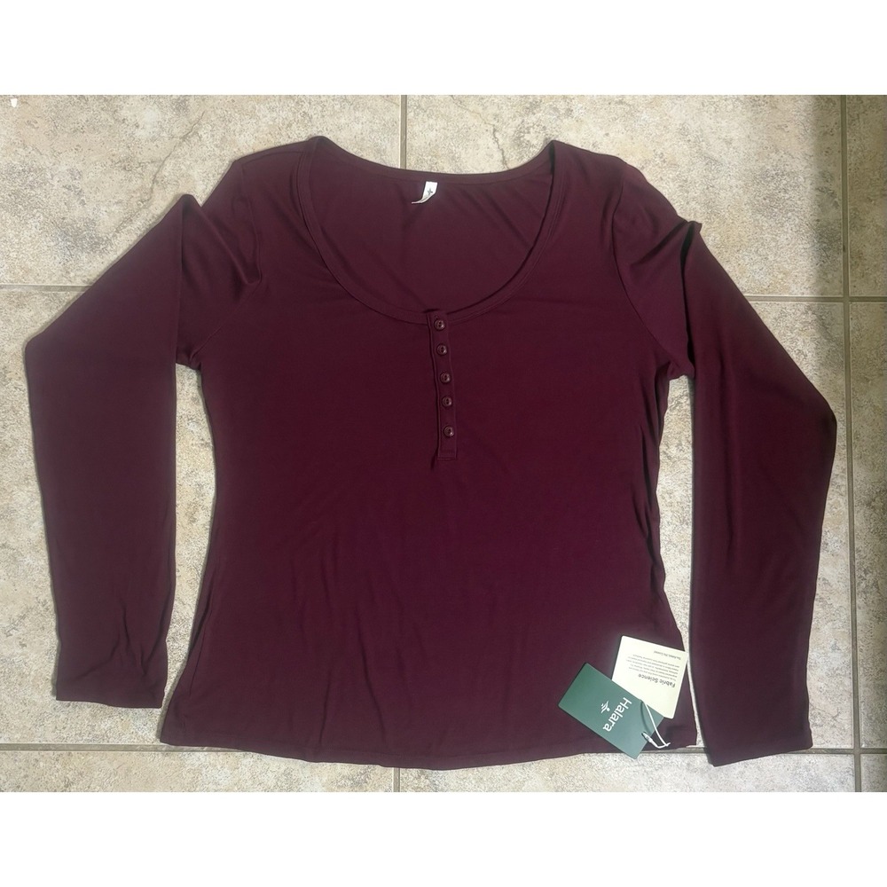 Halara Burgundy Long Sleeve Tee XL